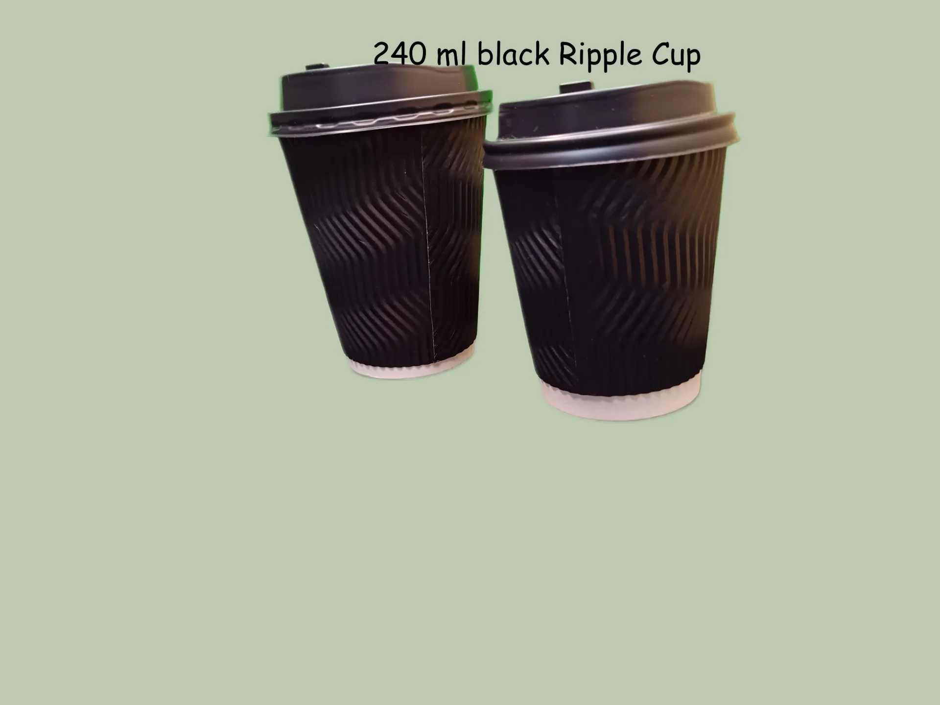 [A08PAC001] 240 ml Black Ripple Cup
